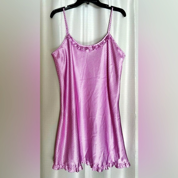 Jaclyn Smith Pink Gingham Satin Nightgown – Size XL - Picture 1 of 5